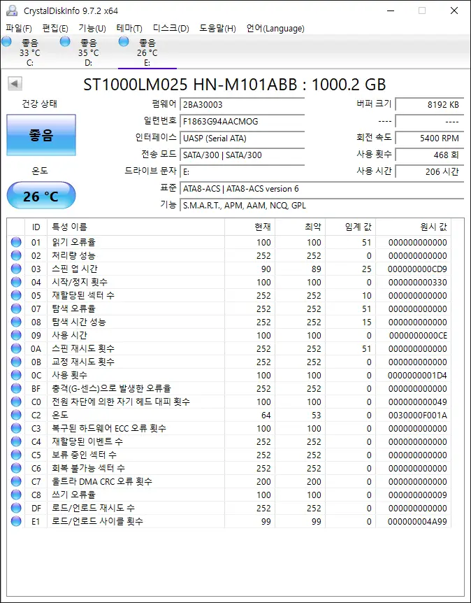 삼성 외장하드 m3 포터블 1tb 사용시간 206 이미지