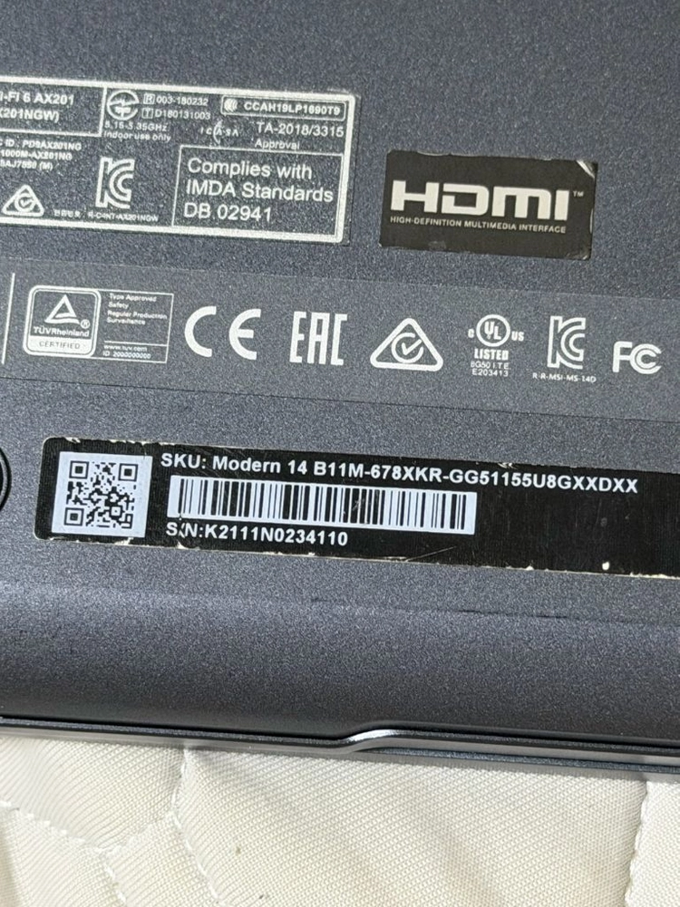 MSI 노트북 모던 14 B11M 인텔 i5 싸게팝니다!!! 이미지