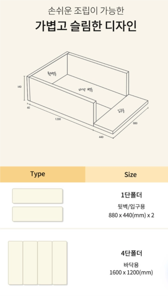 <새상품> 아기 범퍼침대S사이즈 범퍼매트 유아매트 이미지