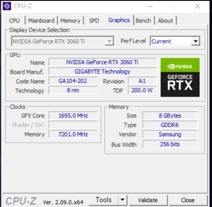 기가바이트 GIGABYTE RTX 3060 Ti 8GB 그래픽카드 판매 합니다. 이미지