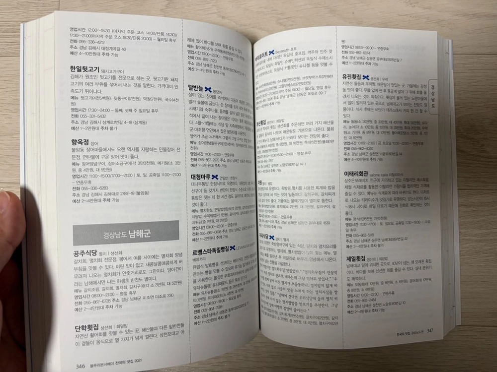 도서) 전국의 맛집 2021 블루리본 서베이 이미지