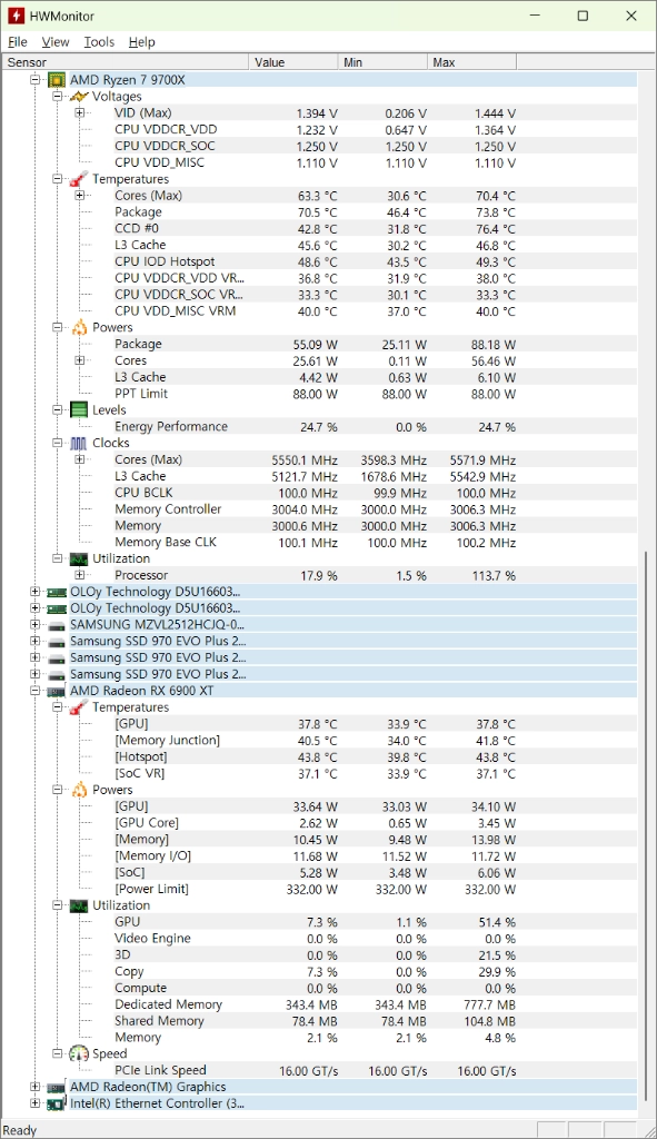 AMD 라이젠7 9700X 양품 이미지