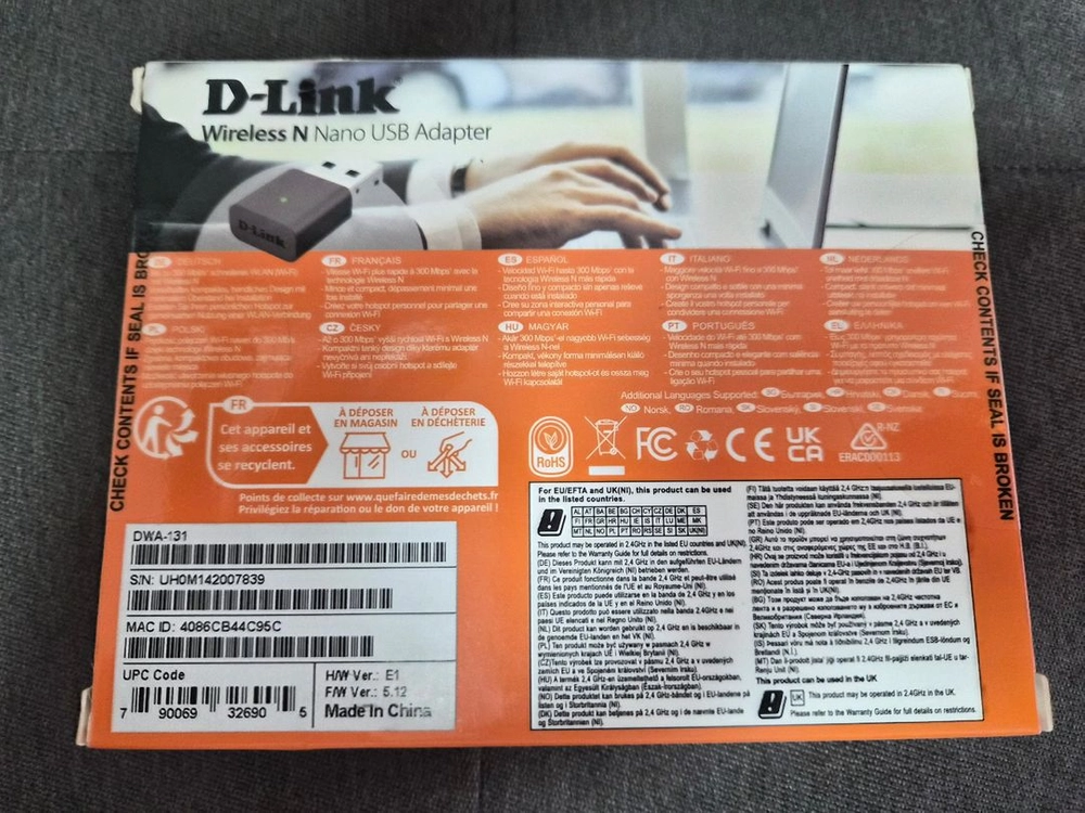 DLINK 무선 N300Mbps DWA131 네트워크 USB 와이파이 어댑터(미개봉 새상품) 이미지