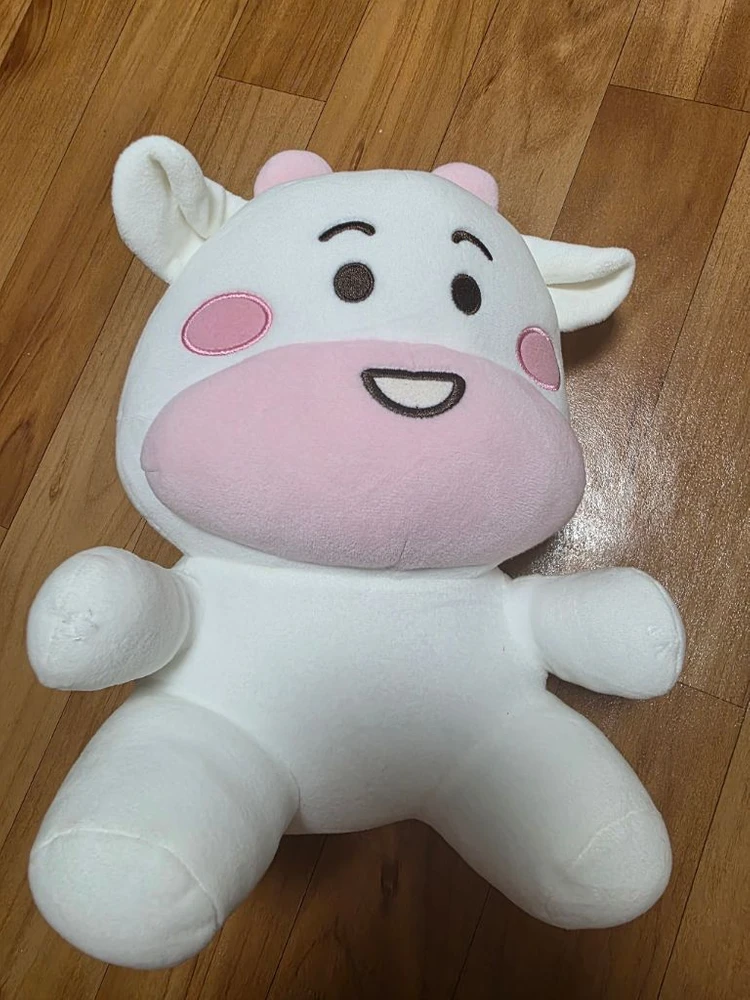 하얀 소 캐릭터 봉제인형 이미지