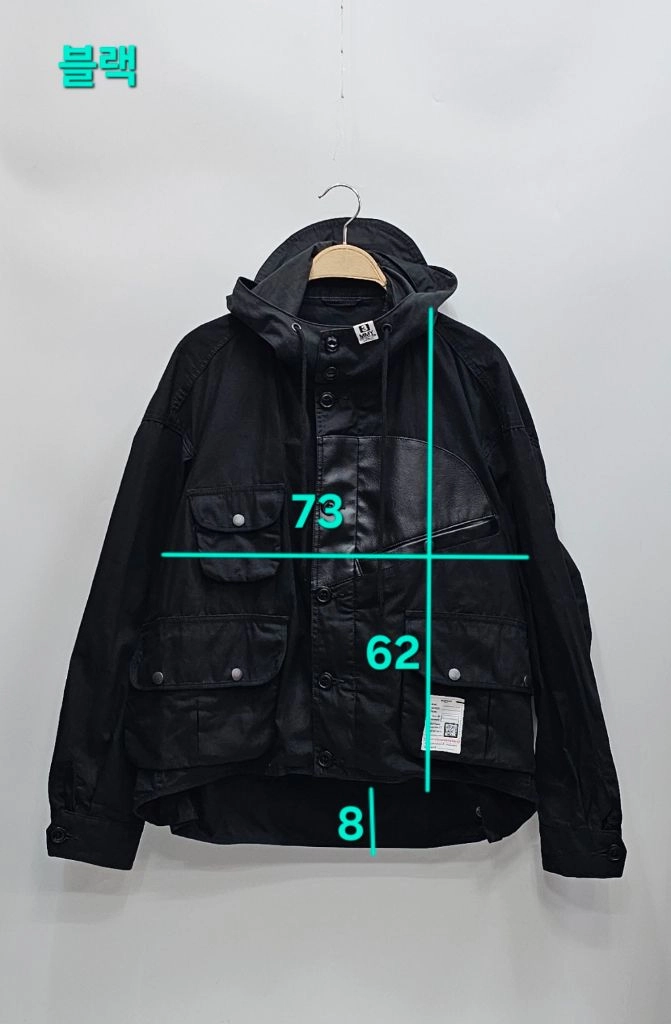메종 미하라 야스히로 23FW 후드 헌팅 자켓 / 남 44 블랙 (국내 95~100 전후, 트렌디한 오버핏) 이미지