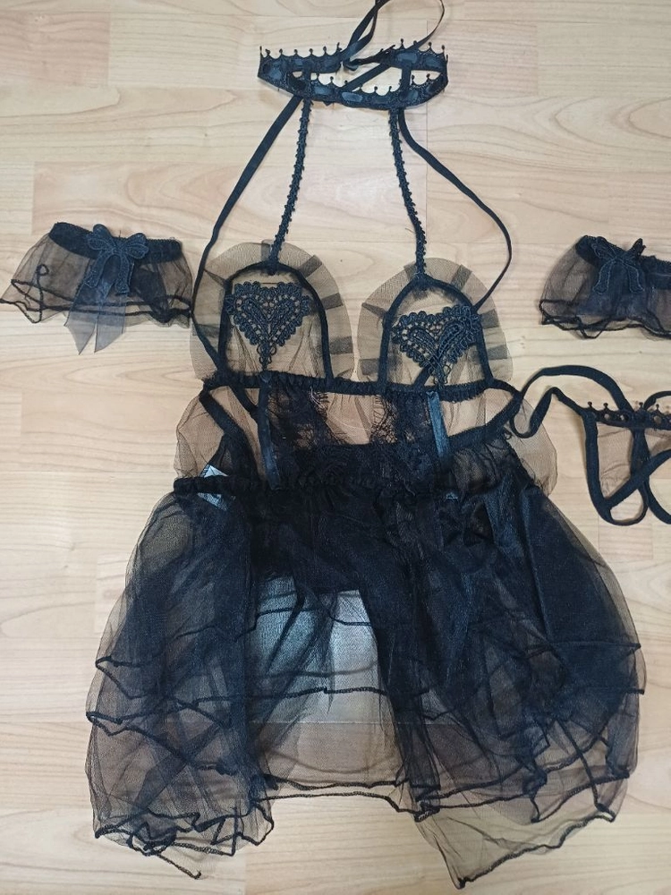 블랙 미니 웨딩드레스 신부 란제리 40-60kg 이미지