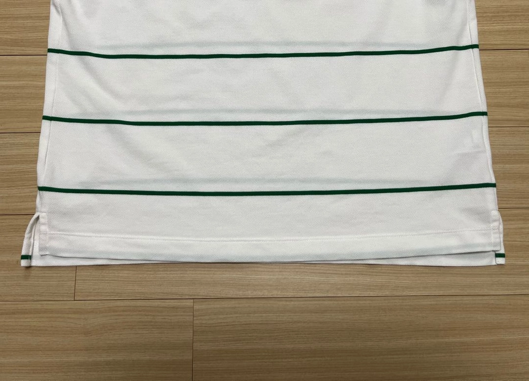 [M] 유니클로 JWA 드라이 피케 폴로셔츠 반팔 카라티 화이트 그린 이미지