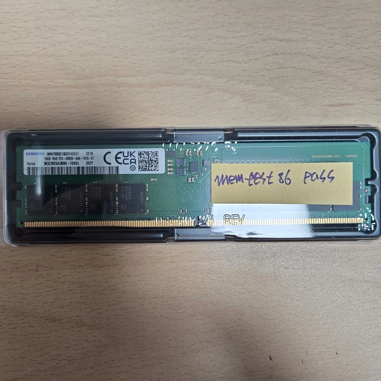 DDR5 4800 16GB 메모리 1개 memtest86 pass 이미지