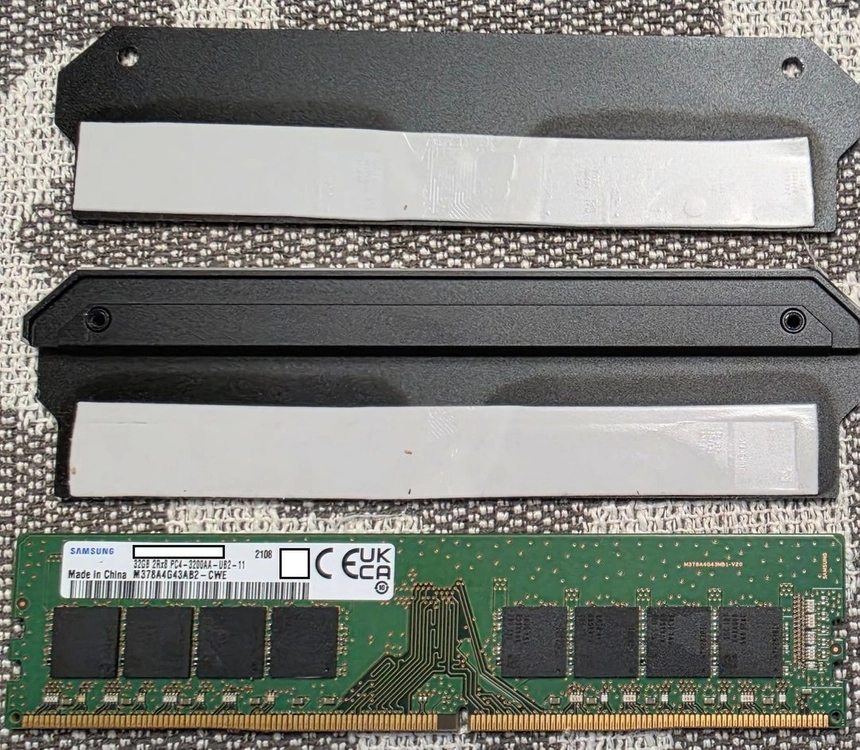 삼성 DDR4 32GB, 3200AA 메모리 및 방열판 2세트 이미지