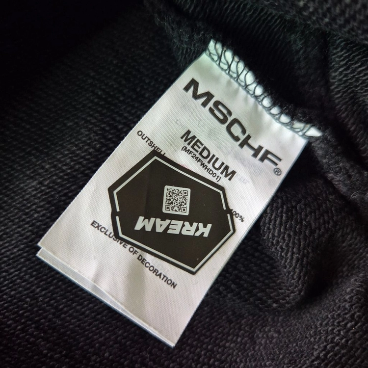 미스치프 블리치드 풀오버 워시드 블랙 후드 티셔츠 M 이미지