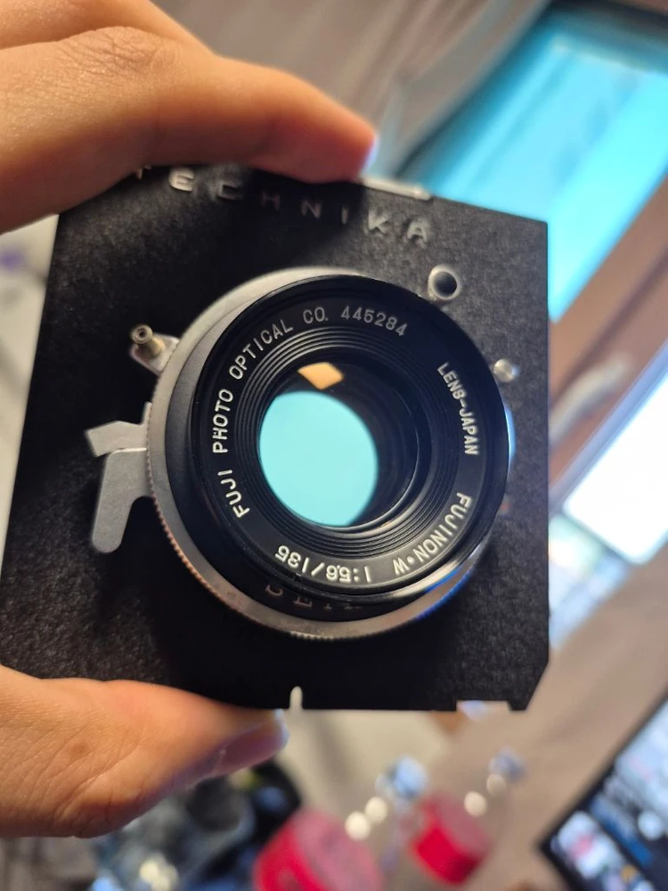 대형카메라 위스타 67 중형 롤필름백, 대형 135mm 후지논 렌즈 이미지