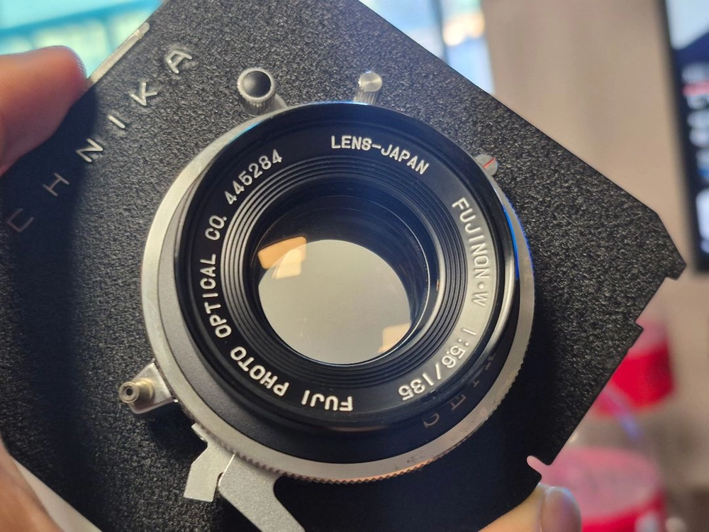 대형카메라 위스타 67 중형 롤필름백, 대형 135mm 후지논 렌즈 이미지