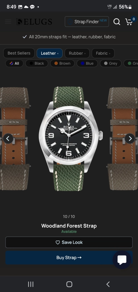 Delugs & two stitch straps 20mm 시계줄 판매합니다. (롤렉스 오메가 IWC 등) 이미지