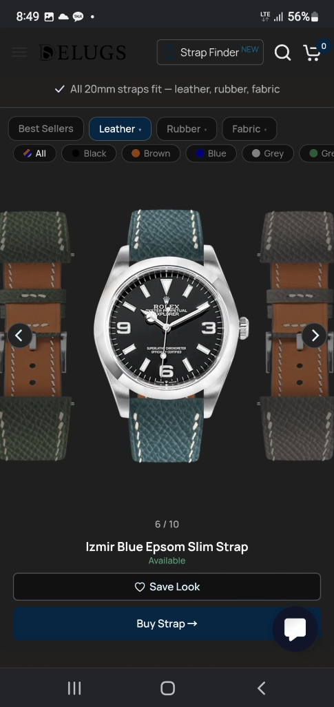 Delugs & two stitch straps 20mm 시계줄 판매합니다. (롤렉스 오메가 IWC 등) 이미지