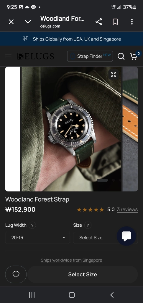 Delugs & two stitch straps 20mm 시계줄 판매합니다. (롤렉스 오메가 IWC 등) 이미지
