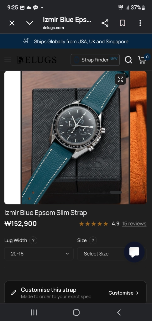 Delugs & two stitch straps 20mm 시계줄 판매합니다. (롤렉스 오메가 IWC 등) 이미지