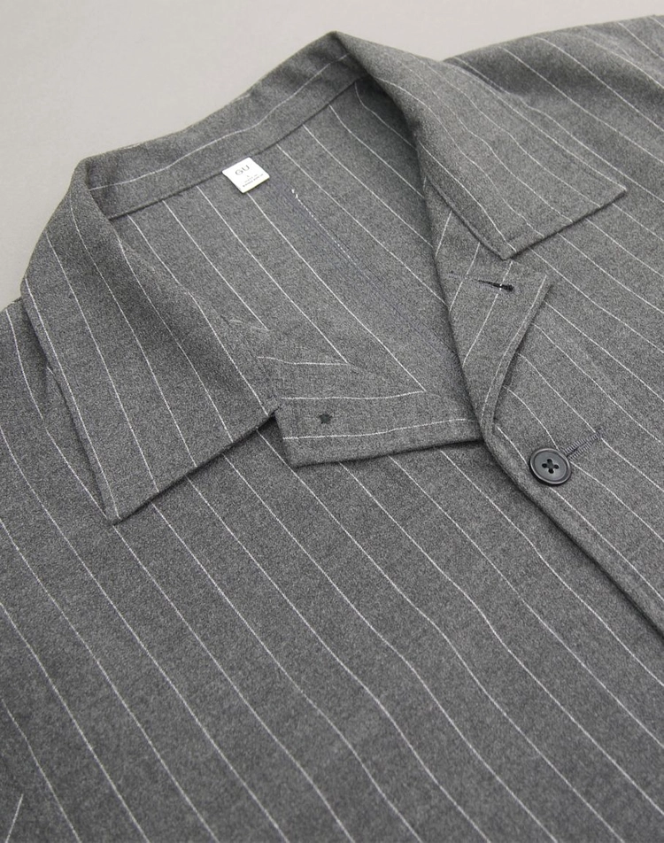 GU 유니클로 지유 핀스트라이프 브러쉬드 워크셔츠 커버올 워크자켓L100~105 워크웨어 스트라이프자켓 워크셔츠 이미지