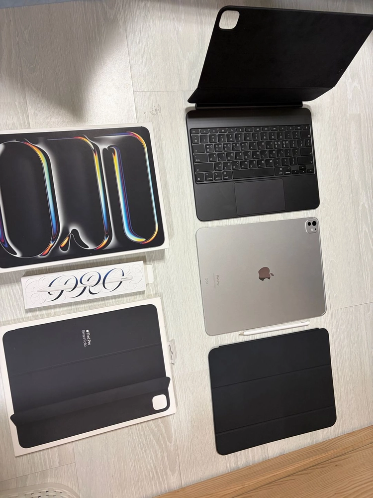 iPad Pro13 m4(아이패드 프로 13 m4) 256gb wifi 실버 (애케플 27.04.02) 풀세트 이미지