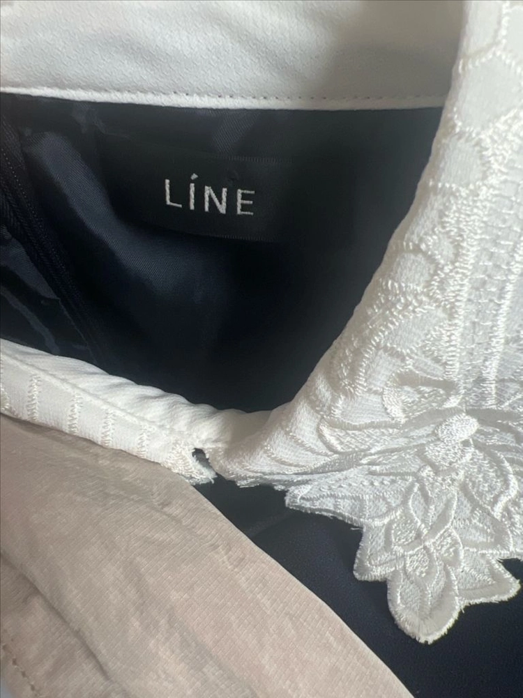 [55] Line 라인 레이스 화이트 카라 블랙 딥네이비 미니 미디 원피스 이미지