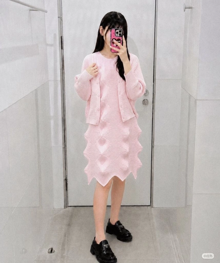 이세이미야케 링키지 가디건 ,해칭 스커트 플리츠플리즈 ~ 이미지