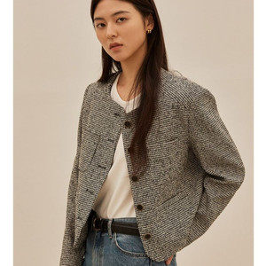 망고매니플리즈 BURD TWEED JACKET 블랙S 이미지