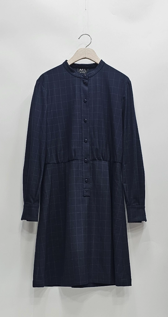 A.P.C. 아페쎄 여성 윈도우체크 셔츠 원피스 / 여 34 (84-70) 다크네이비 이미지