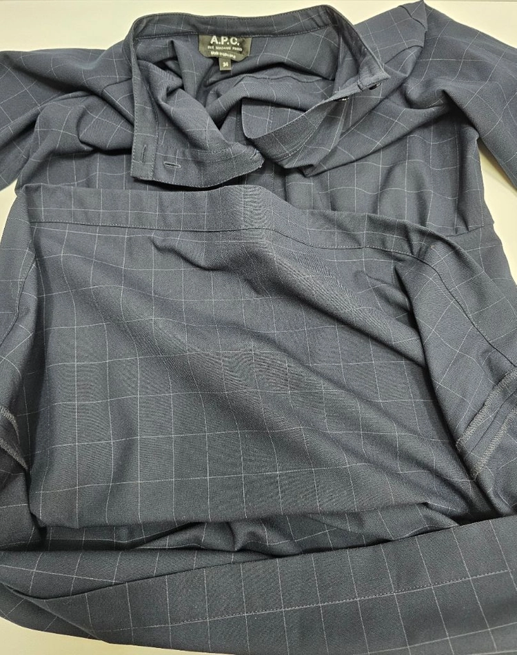 A.P.C. 아페쎄 여성 윈도우체크 셔츠 원피스 / 여 34 (84-70) 다크네이비 이미지