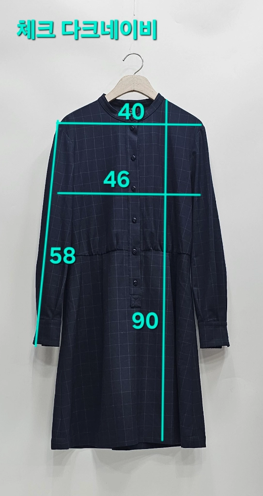 A.P.C. 아페쎄 여성 윈도우체크 셔츠 원피스 / 여 34 (84-70) 다크네이비 이미지