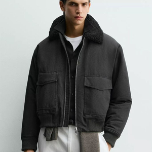 (새상품) ZARA 자라 콤비 봄버 자켓 블랙 S 이미지