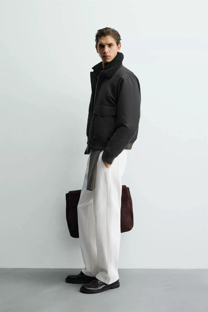 (새상품) ZARA 자라 콤비 봄버 자켓 블랙 S 이미지