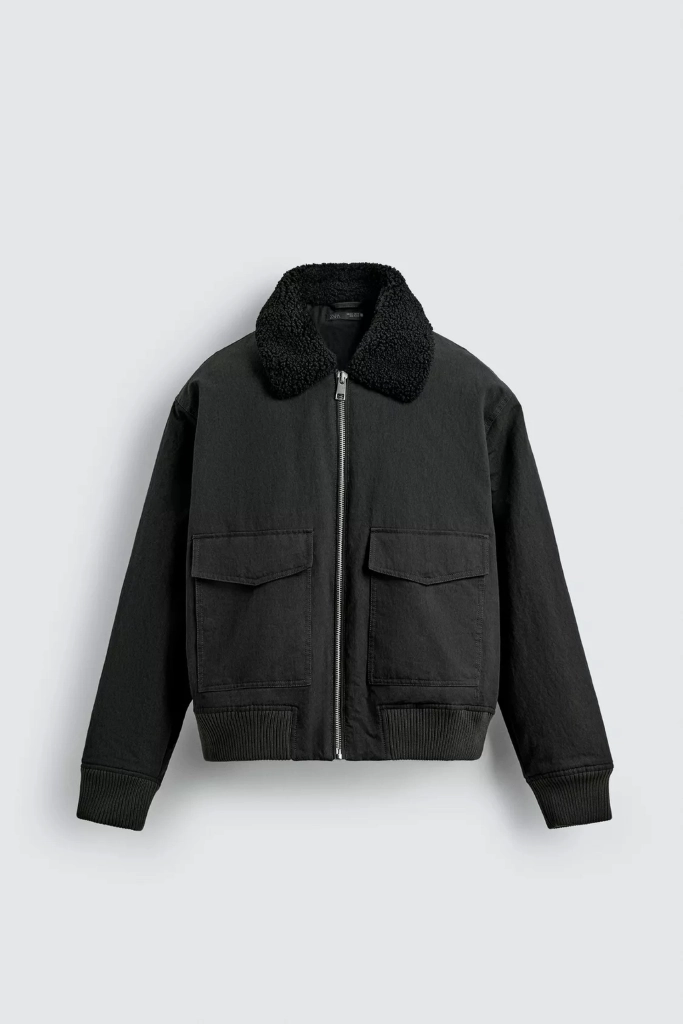 (새상품) ZARA 자라 콤비 봄버 자켓 블랙 S 이미지