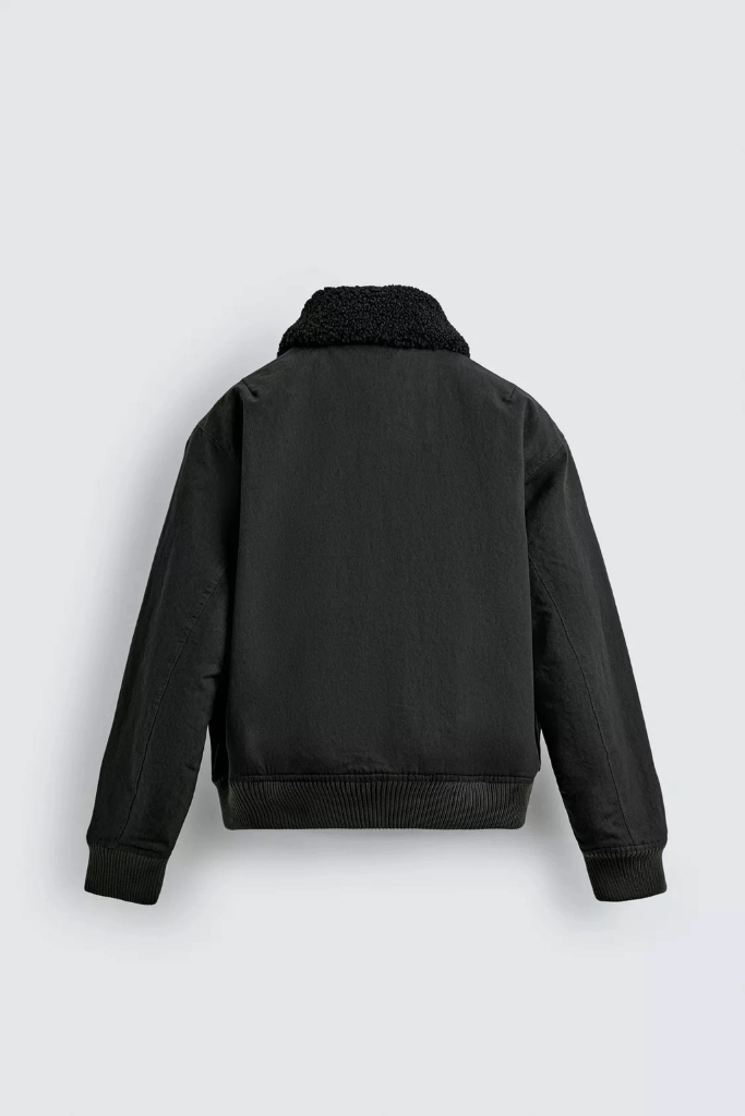(새상품) ZARA 자라 콤비 봄버 자켓 블랙 S 이미지