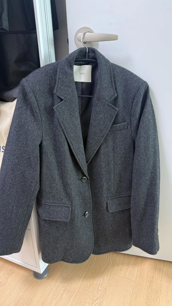 유메르 로만 울 싱글 재킷 딥차콜 F 이미지