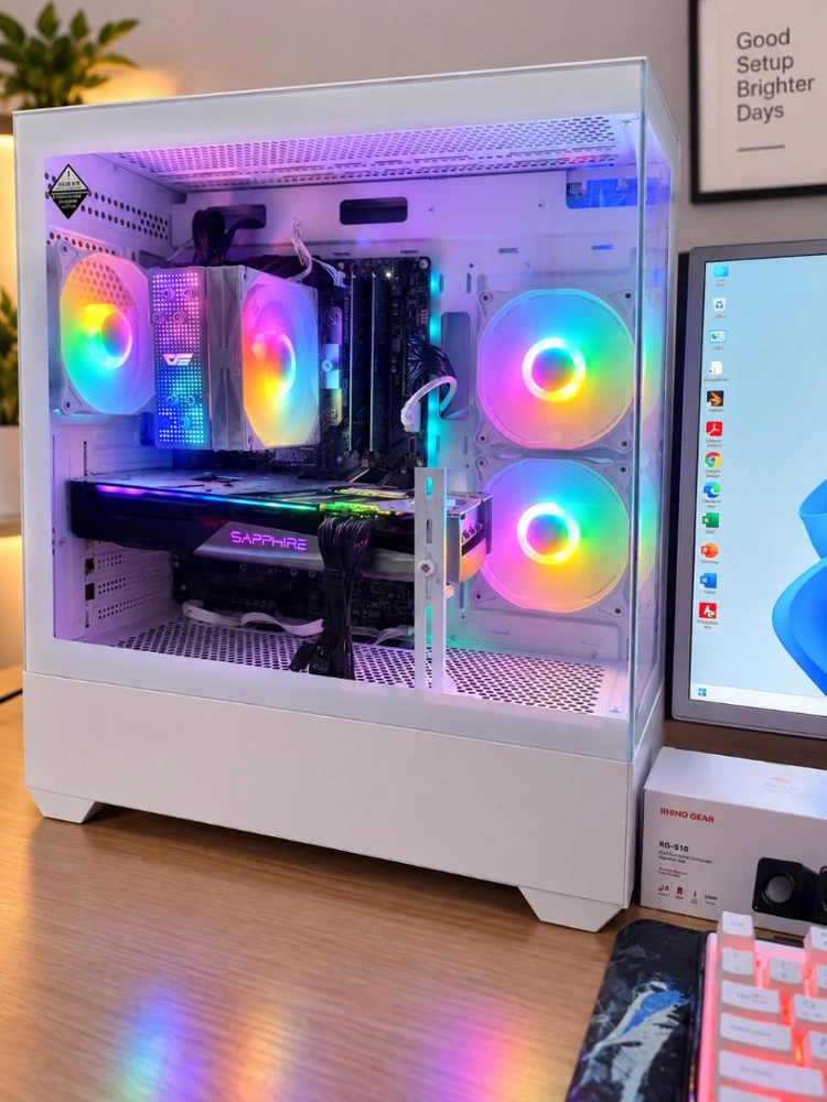 화이트 PC 고사양 컴퓨터 팝니다 게이밍 PC I9.배그.발로란트.옵치.스팀.메이플 이미지