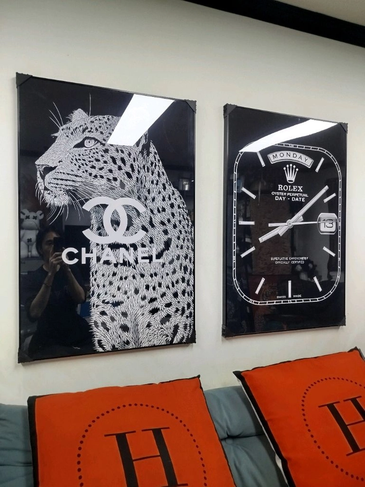 로렉스 롤렉스 거실인테리어 시계 시계그림 유화 꽃 그림액자 그림 액자 인테리어소품 이미지