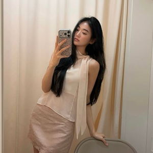 새상품)씨어 로션 타이 블라우스 seer lotion tie blouse 이미지