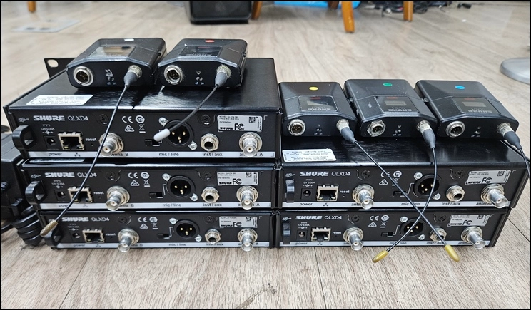 [중고] 슈어(SHURE) QLXD4 / QLXD1 밸트팩 무선마이크 시스템 (총 5채널 / G50: 470~534 이미지
