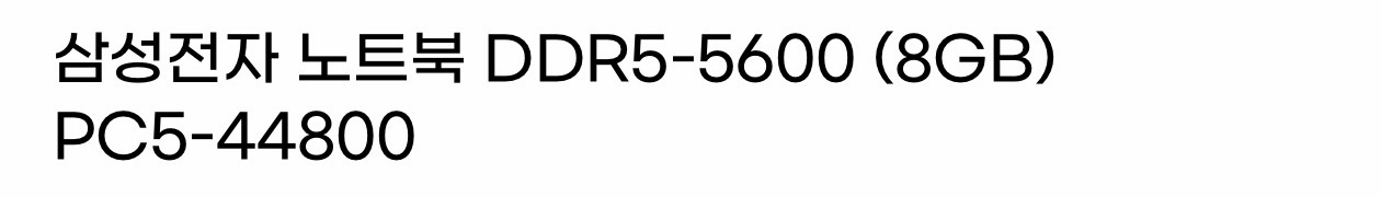 노트북용 DDR5 8GB 메모리 이미지
