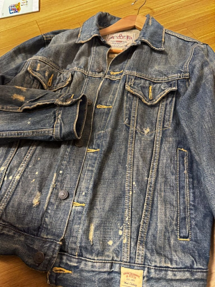 네고가능)미국구매 아베크롬비 abercrombie 데님자켓 청자켓L 이미지