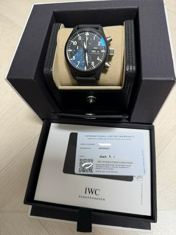 IWC 파일럿 워치 크로노그래프 41 탑건 TOP GUN IW389401 2023년 8월 스탬핑 국내 풀세트 - 안심되는 중고거래