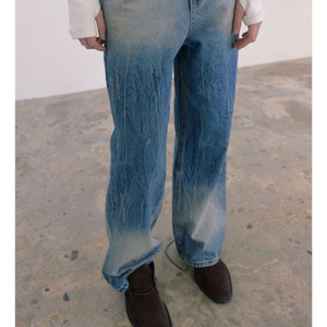 더오유 워싱 데님 청바지 M CREASE WASHING DENIM 이미지