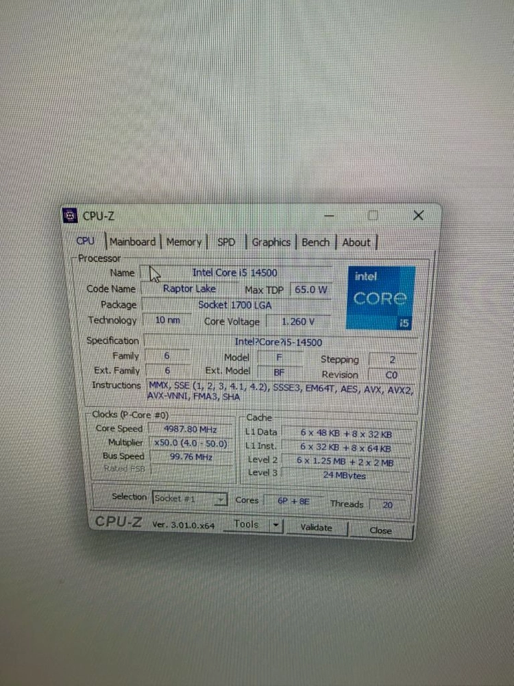 인텔 i5-14500 CPU 이미지