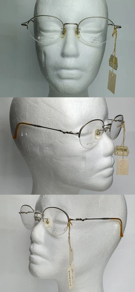 나프나프 NAF NAF NF-6840 반무테 안경테 49mm 오벌형 긱시크 일본 빈티지 데드스톡 클래식 아메카지 이미지