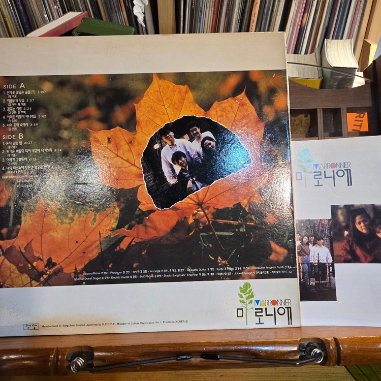 마로니에2집.혼자남는법/안개꽃꽃말은슬픔.91.성음.NM-/NM.민트급LP 이미지