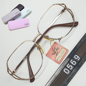 MARIE No.905 안경테 50mm 티타늄 여성용 로즈골드 일본 빈티지 데드스톡 아메카지 Y2K 레트로 클래식 이미지