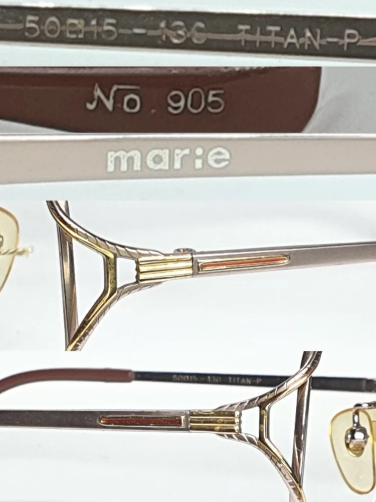 MARIE No.905 안경테 50mm 티타늄 여성용 로즈골드 일본 빈티지 데드스톡 아메카지 Y2K 레트로 클래식 이미지