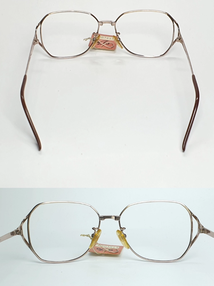 MARIE No.905 안경테 50mm 티타늄 여성용 로즈골드 일본 빈티지 데드스톡 아메카지 Y2K 레트로 클래식 이미지