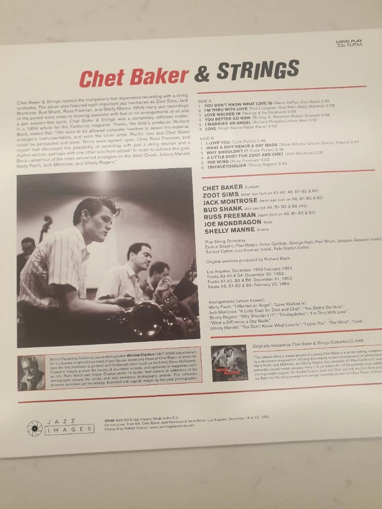 [재즈LP]Chet Baker & Strings LP 바이닐 판매합니다 이미지