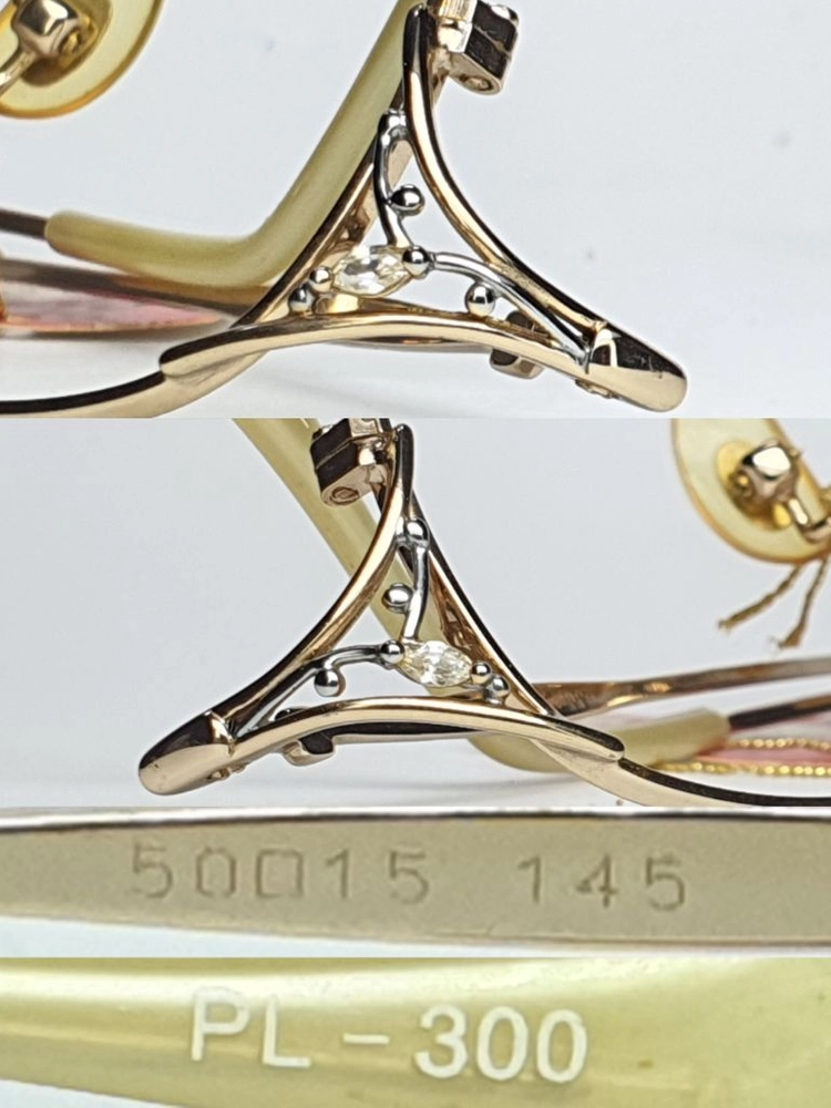 PL-300 안경테 50mm 여성용 보석 장식 일본 빈티지 데드스톡 레트로 Y2K 아메카지 클래식 패션 아이웨어 이미지