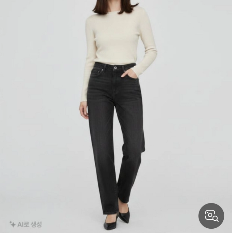 유니클로 여성 기모 데님 팬츠 2벌 (44~55) 새상품 이미지